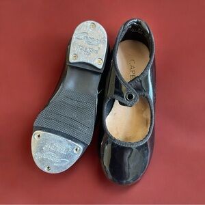 Capezio black tap dance shoes size 10M